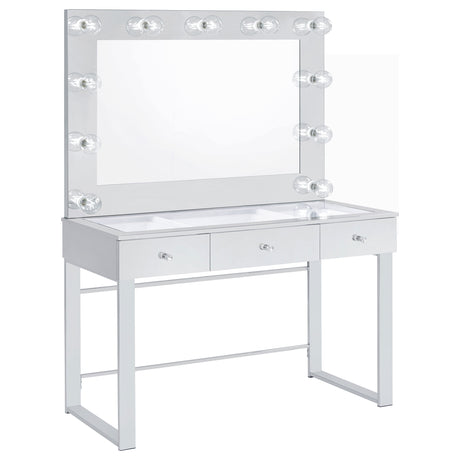 Furniture City Houma - Coaster - Umbridge 3-drawer Vanity Set with Lighting Chrome and White - 935934
