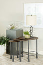 Furniture City Houma - Coaster - Deja 3-piece Round Nesting Table Set Natural and Gunmetal - 935971