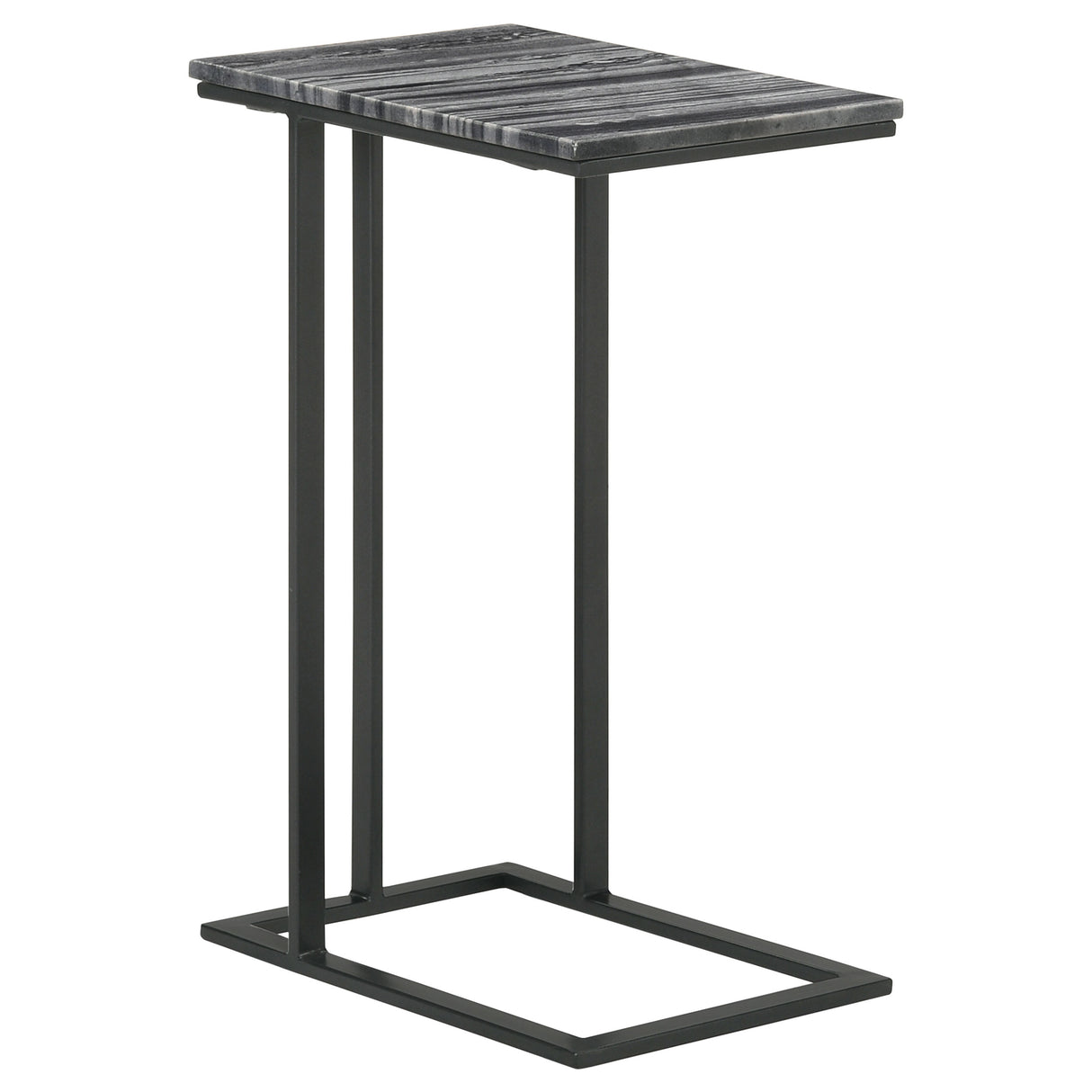 Furniture City Houma - Coaster - Vicente Marble Top C-Shaped Sofa Side Table Grey - 936034