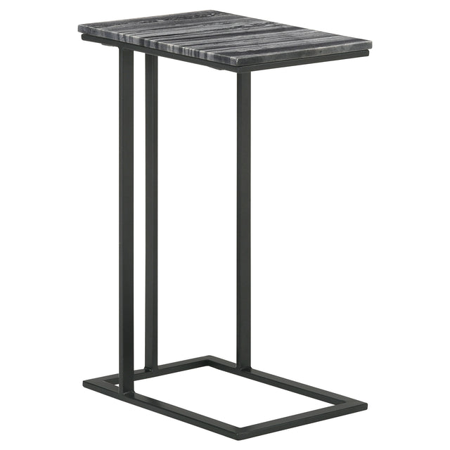 Furniture City Houma - Coaster - Vicente Marble Top C-Shaped Sofa Side Table Grey - 936034
