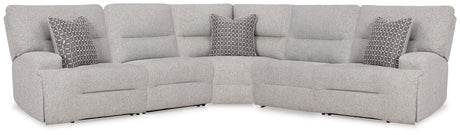 Furniture City Houma - Ashley Furniture - Acklen Place 5-Piece Power Reclining Sectional - 5-Piece Power Reclining Sectional / Navy - 93607S3