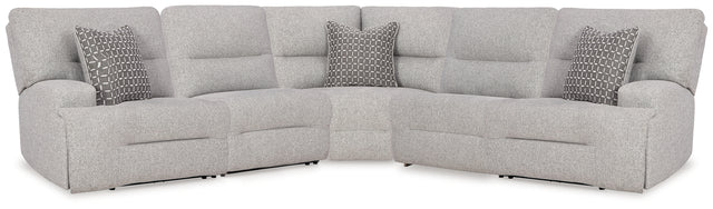 Furniture City Houma - Ashley Furniture - Acklen Place 5-Piece Power Reclining Sectional - 5-Piece Power Reclining Sectional / Navy - 93607S3