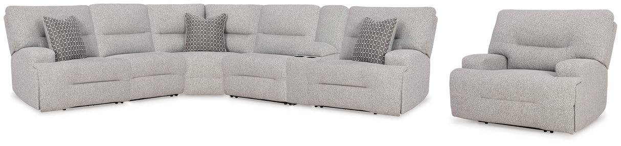 Furniture City Houma - Ashley Furniture - Acklen Place 6-Piece Power Reclining Sectional and Power Recliner - 6-Piece Power Reclining Sectional and Power Recliner - 93605S8