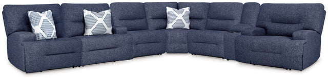 Furniture City Houma - Ashley Furniture - Acklen Place 7-Piece Power Reclining Sectional - 7-Piece Power Reclining Sectional / Navy - 93607S8