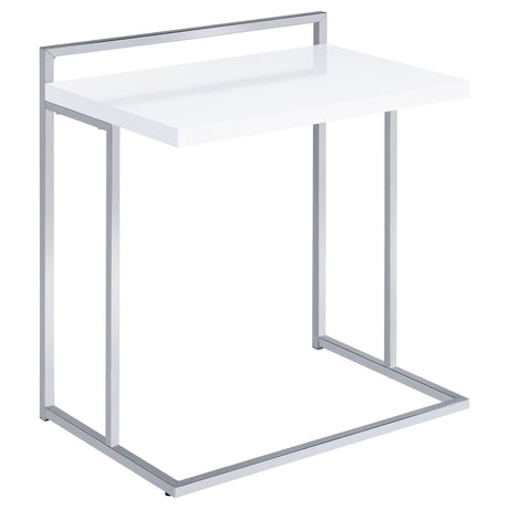 Furniture City Houma - Coaster - Dani Rectangular C-Shaped Sofa Side Table White High Gloss - 936118