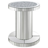 Furniture City Houma - Coaster - Dorielle Round Mirrored Acrylic Crystal Side Table Silver - 936125