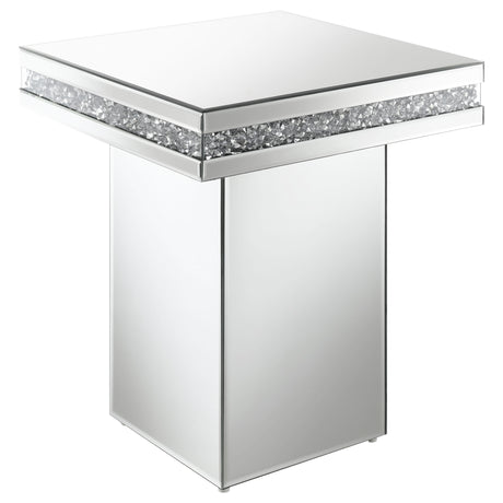 Furniture City Houma - Coaster - Elora Square Mirrored Accent Side Table Silver - 936137