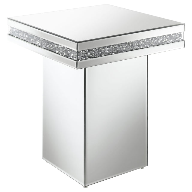 Furniture City Houma - Coaster - Elora Square Mirrored Accent Side Table Silver - 936137