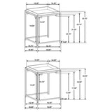 Bolden 2-Piece Wood and Marble Top Nesting Table Set Gold