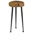Furniture City Houma - Coaster - Keith Round Solid Tree Trunk Side Table Natural and Black - 936181