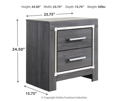Lodanna - Two Drawer Night Stand - Gray