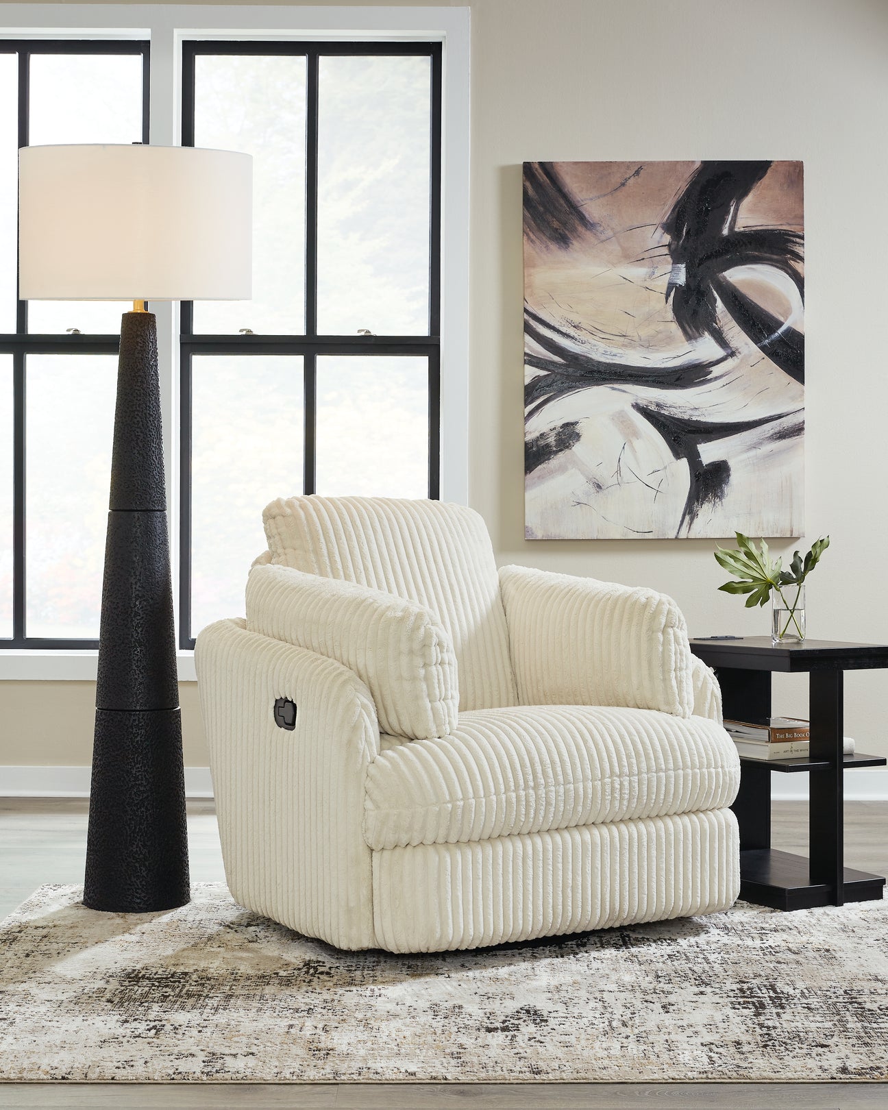 Furniture City Houma - Ashley Furniture - Tie-Breaker Swivel Glider Recliner - Swivel Glider Recliner / Ivory - 9490261