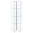Furniture City Houma - Coaster - Zahavah 4-shelf Hexagonal Clear Glass Curio Cabinet White - 950001