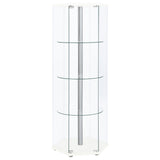 Furniture City Houma - Coaster - Zahavah 4-shelf Hexagonal Clear Glass Curio Cabinet White - 950001