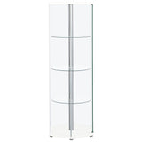 Zahavah 4-shelf Hexagonal Clear Glass Curio Cabinet White