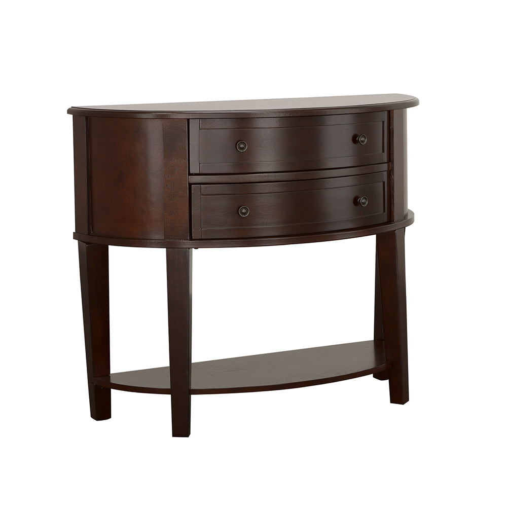 Furniture City Houma - Coaster - Diane 2-drawer Demilune Entryway Console Table Cappuccino - 950156