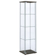Furniture City Houma - Coaster - Bellatrix 4-shelf Clear Glass Curio Cabinet Cappuccino - 950172