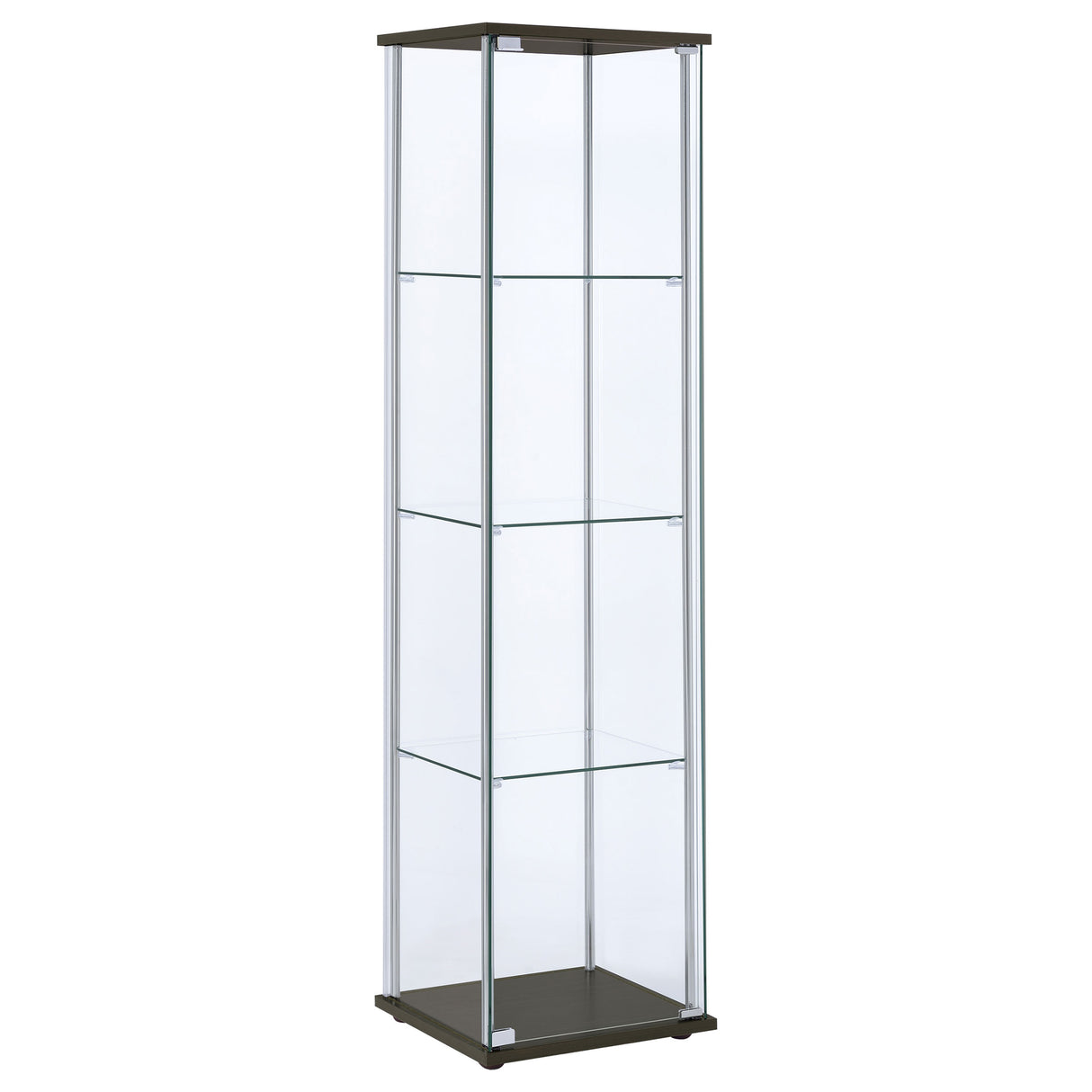 Furniture City Houma - Coaster - Bellatrix 4-shelf Clear Glass Curio Cabinet Cappuccino - 950172