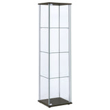 Furniture City Houma - Coaster - Bellatrix 4-shelf Clear Glass Curio Cabinet Cappuccino - 950172