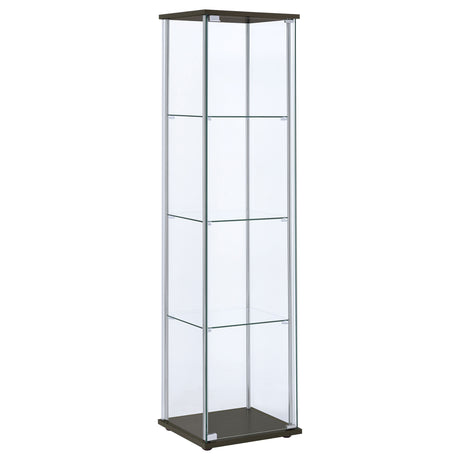 Furniture City Houma - Coaster - Bellatrix 4-shelf Clear Glass Curio Cabinet Cappuccino - 950172