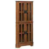 Furniture City Houma - Coaster - Coreosis 4-door Wood Corner Curio Cabinet Golden Brown - 950185