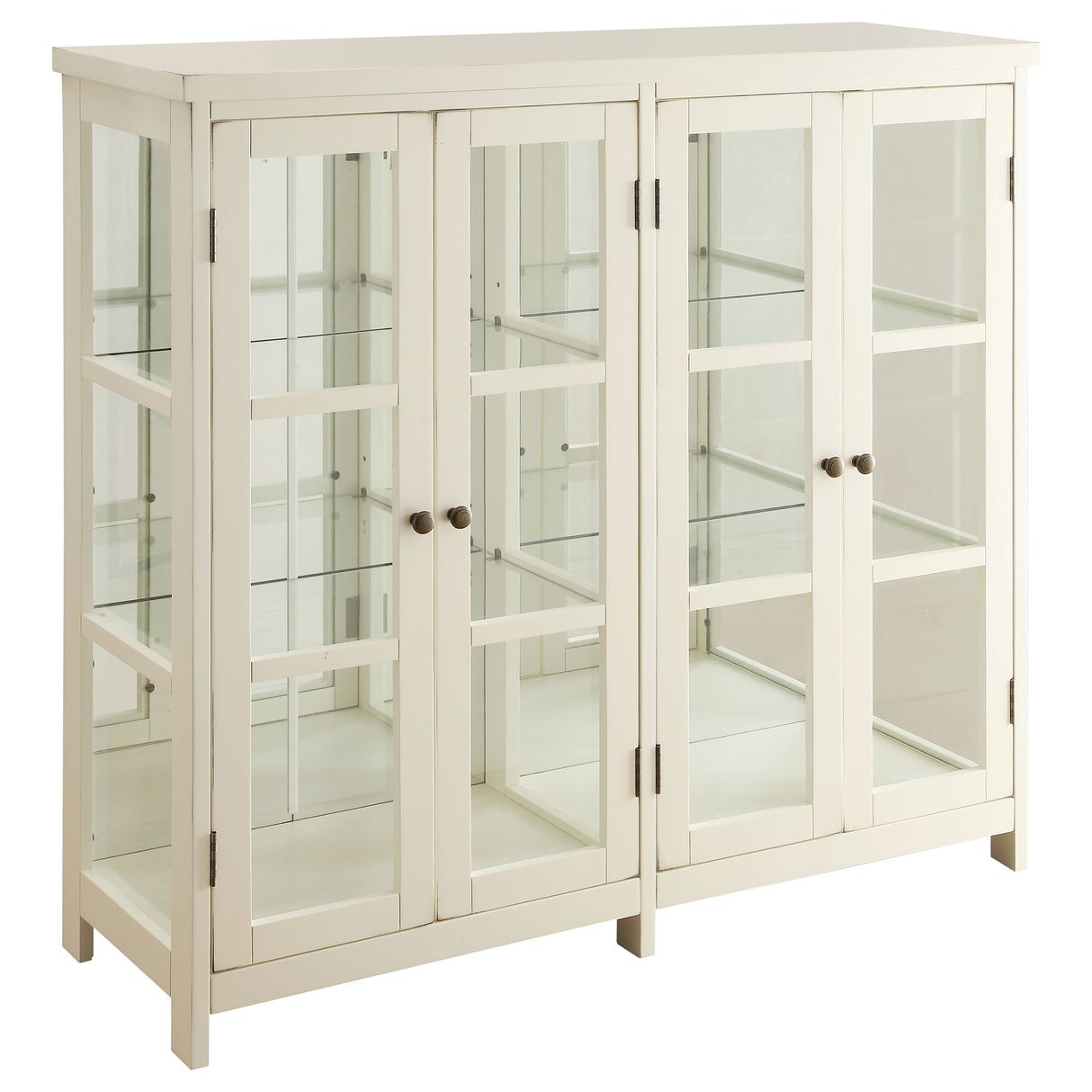 Furniture City Houma - Coaster - Sable 4-door Wood Accent Storage Display Cabinet Off White - 950306