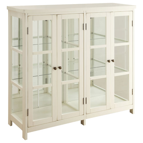 Furniture City Houma - Coaster - Sable 4-door Wood Accent Storage Display Cabinet Off White - 950306