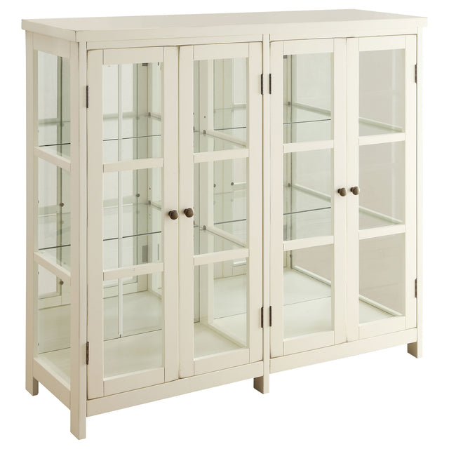 Furniture City Houma - Coaster - Sable 4-door Wood Accent Storage Display Cabinet Off White - 950306