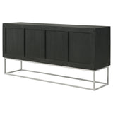 Borman 4-door Wood Accent Cabinet Walnut and Black