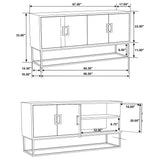 Borman 4-door Wood Accent Cabinet Walnut and Black