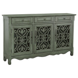 Furniture City Houma - Coaster - Madeline 3-drawer Scrollwork Accent Cabinet Antique Green - 950357