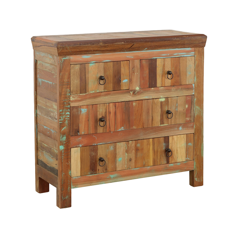 Furniture City Houma - Coaster - Harper 4-drawer Solid Reclaimed Wood Accent Cabinet Brown - 950366