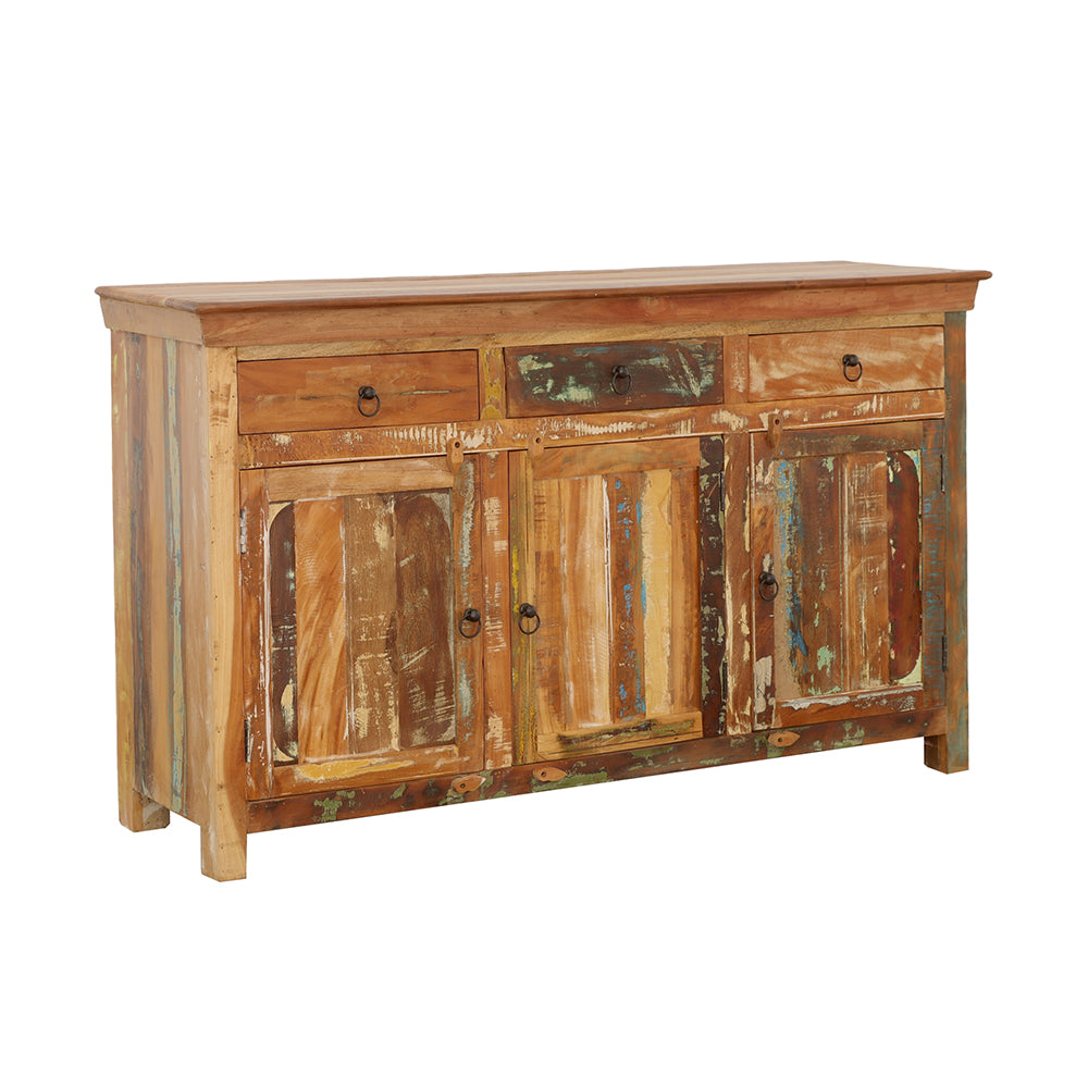 Furniture City Houma - Coaster - Harper 3-door Solid Reclaimed Wood Accent Cabinet Brown - 950367