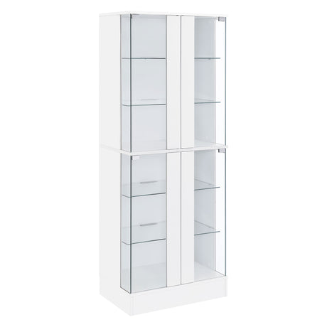Furniture City Houma - Coaster - Cabra 4-door LED Curio Display Cabinet White High Gloss - 950397