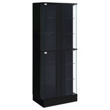 Furniture City Houma - Coaster - Cabra 4-door LED Curio Display Cabinet Black High Gloss - 950398