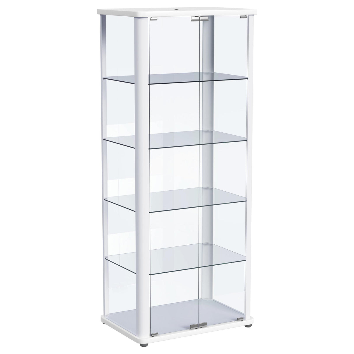 Furniture City Houma - Coaster - Aero 5-shelf Display Curio Cabinet with LED Lighting White - 950399