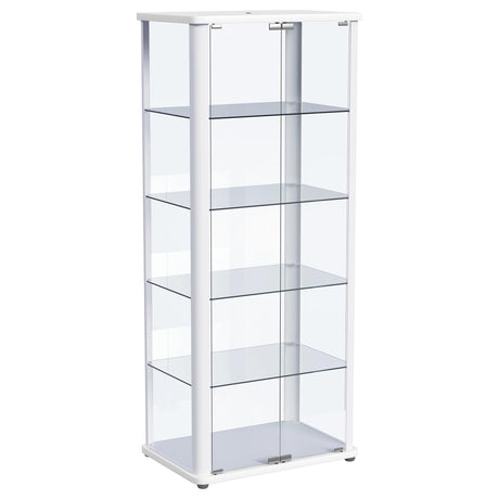 Furniture City Houma - Coaster - Aero 5-shelf Display Curio Cabinet with LED Lighting White - 950399