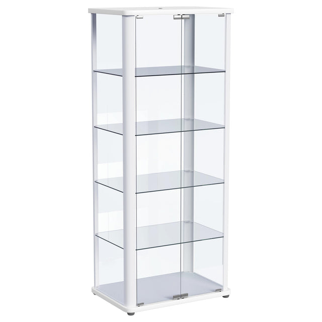 Furniture City Houma - Coaster - Aero 5-shelf Display Curio Cabinet with LED Lighting White - 950399