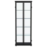 Aero 4-shelf Display Curio Cabinet with LED Lighting Black