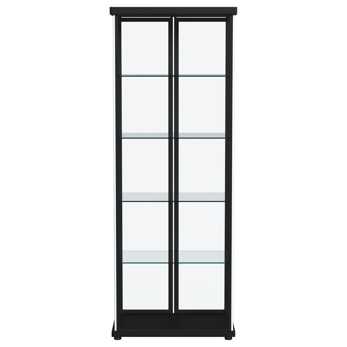 Aero 4-shelf Display Curio Cabinet with LED Lighting Black