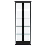 Aero 4-shelf Display Curio Cabinet with LED Lighting Black