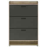 Denia 3-tier Engineered Wood Shoe Cabinet Grey