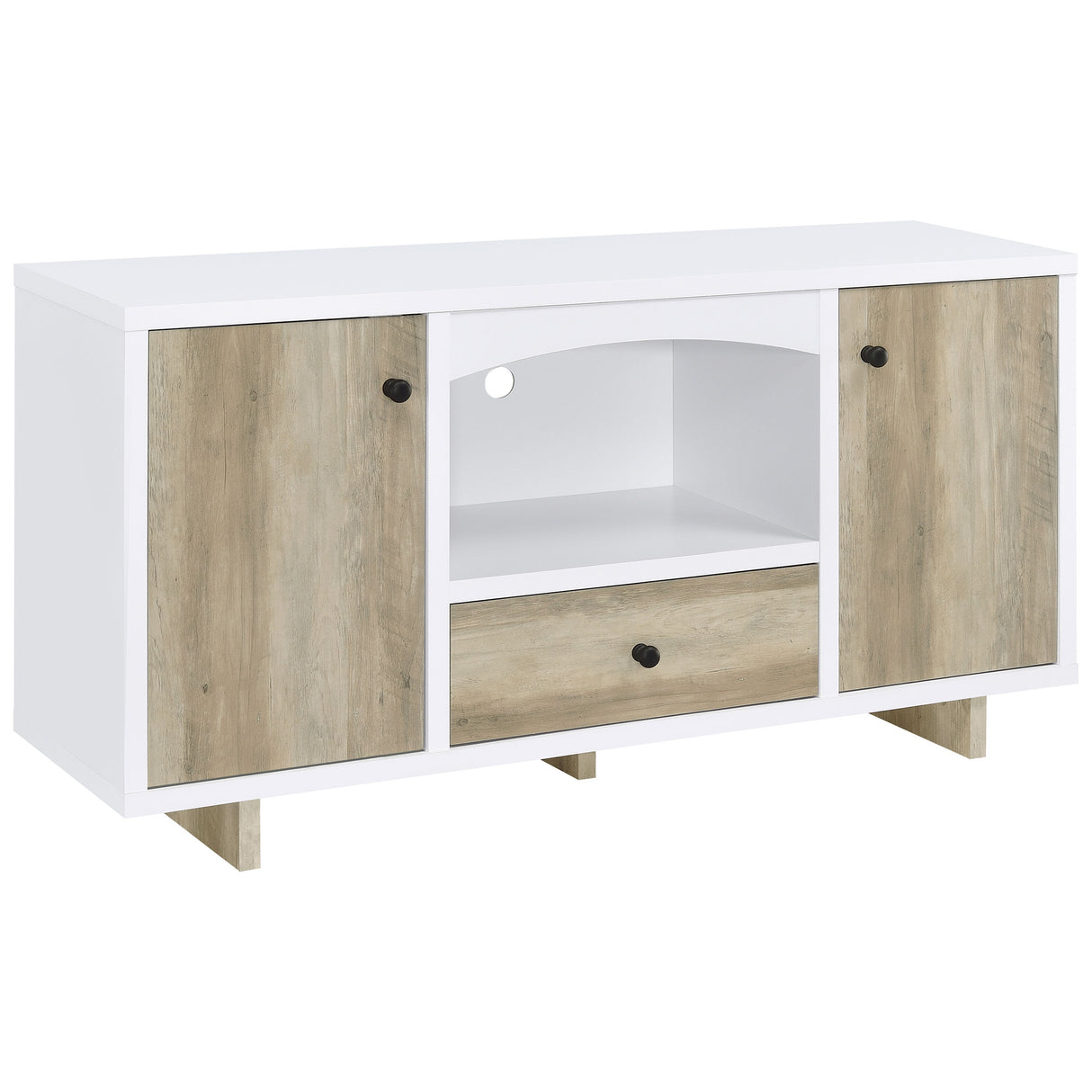 Furniture City Houma - Coaster - Dalton 2-door Storage Cabinet White and Distressed Pine - 950405