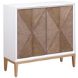 Furniture City Houma - Coaster - Gretchen 2-door Wood Fluted Parquet Cabinet White and Brown - 950408