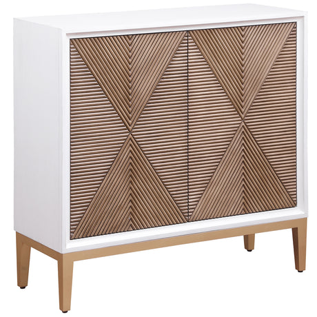 Furniture City Houma - Coaster - Gretchen 2-door Wood Fluted Parquet Cabinet White and Brown - 950408