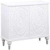 Furniture City Houma - Coaster - Cardella 2-door Mandala Accent Cabinet Distressed White - 950411