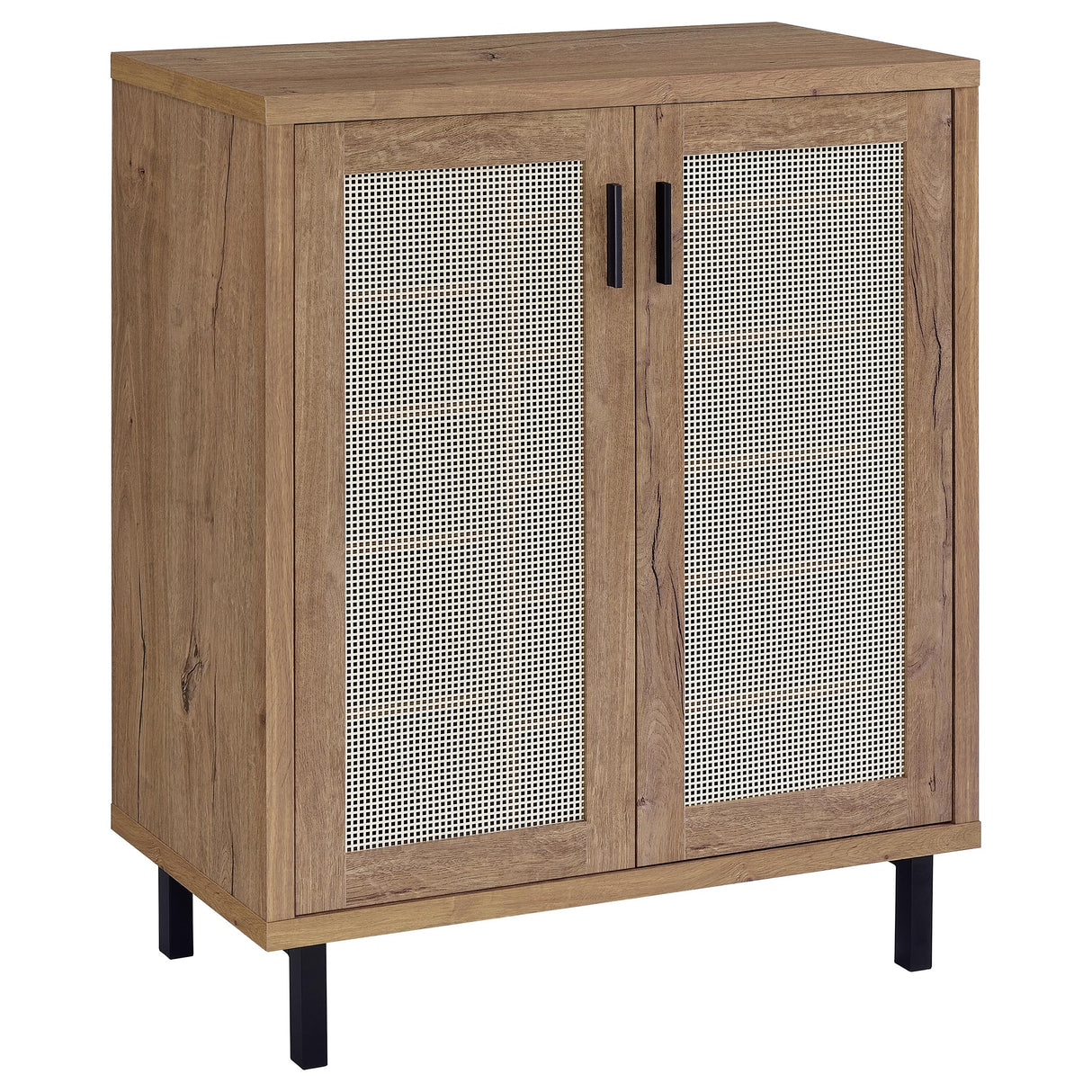 Furniture City Houma - Coaster - Teller 2-door Shoe Storage Cabinet Natural Oak - 950421