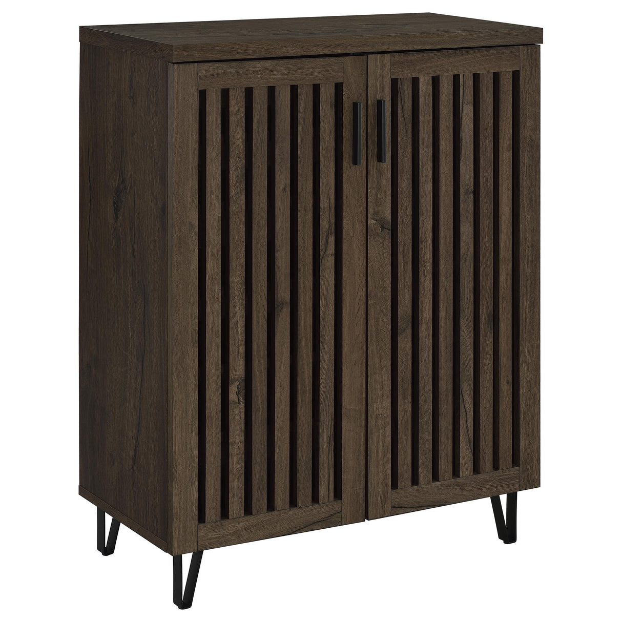 Furniture City Houma - Coaster - Brixton 2-door Entryway Shoe Storage Cabinets Smoked Oak - 950423
