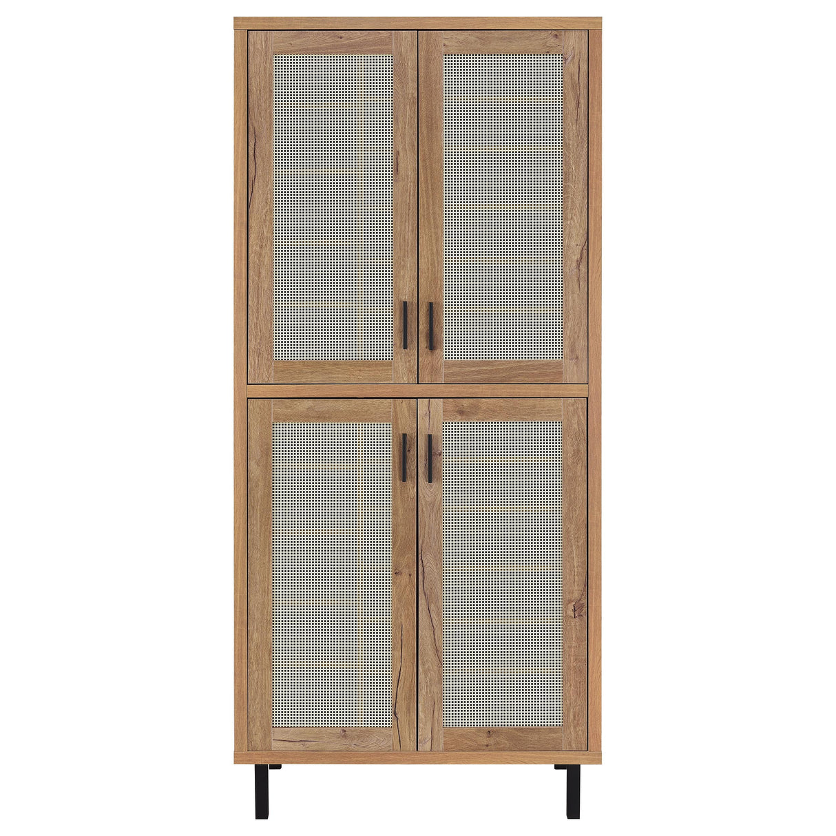 Teller 80-inch 4-door Tall Shoe Storage Cabinet Natural Oak