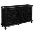 Furniture City Houma - Coaster - Kovu 4-door Wood Lattice Storage Accent Cabinet Black - 950639